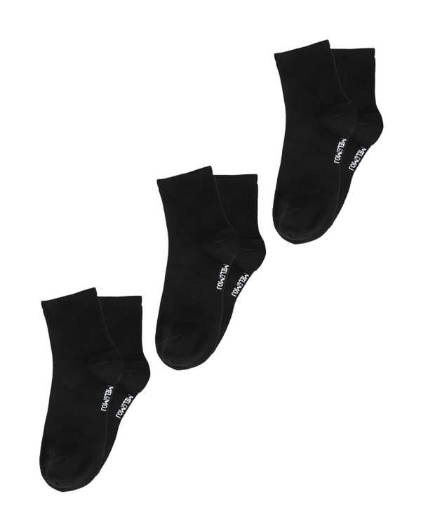 جوراب مردانه ساقدار مشکی مل اند موژ Mel & Moj کد M08674 بسته 3 عددی