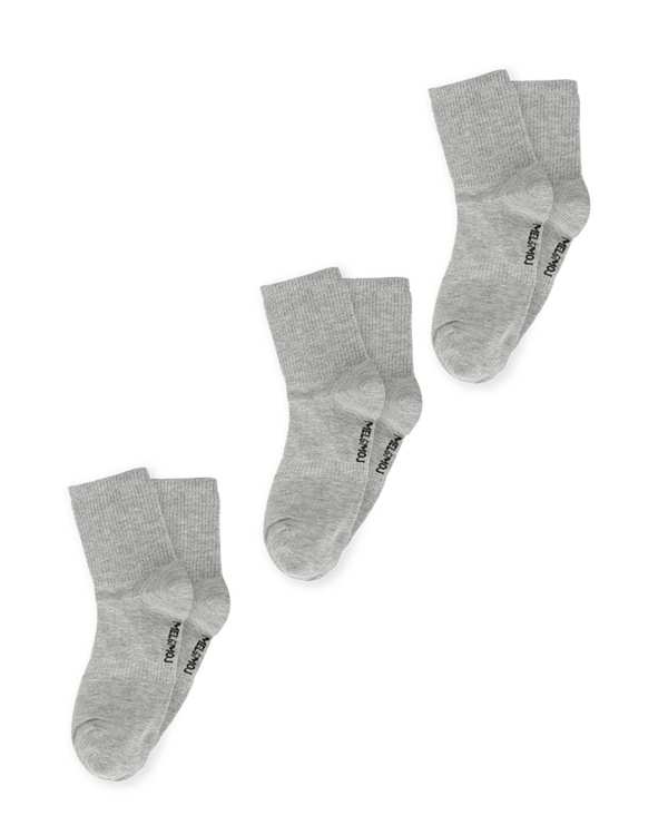 جوراب مردانه ساقدار طوسی مل اند موژ Mel & Moj کد M08674 بسته 3 عددی