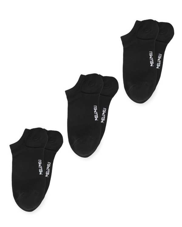 جوراب مردانه مچی مشکی مل اند موژ Mel & Moj کد M08676 بسته 3 عددی