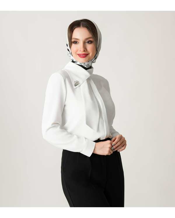 شومیز زنانه شیری تولیکا Tulika کد 32950 - تصویر 2