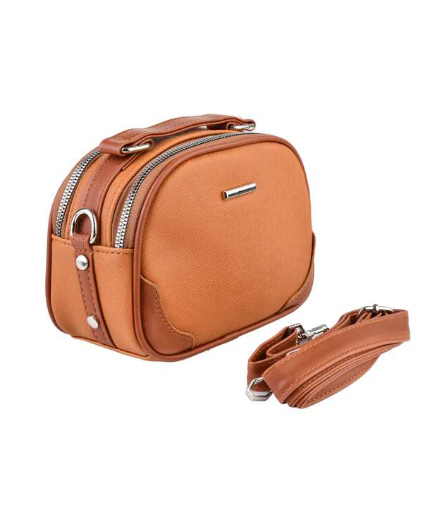 کیف دوشی زنانه کیف زنانه دو کاره عسلی بیسراک Bisrak مدل SL-586-18 - تصویر 2