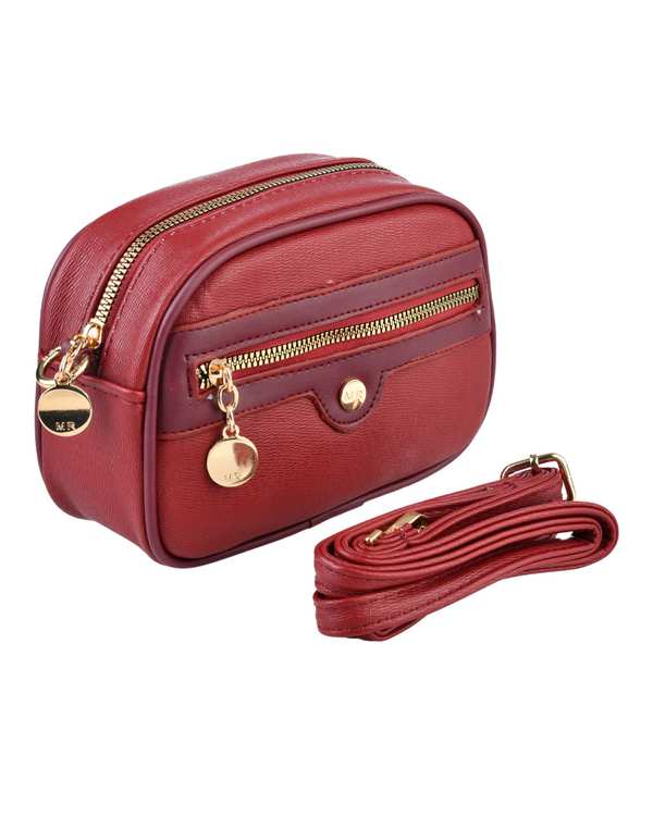 کیف دوشی زنانه کیف زنانه دوشی زرشکی بیسراک Bisrak مدل SL-588-70 - تصویر 2