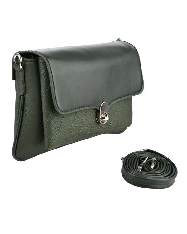 کیف دوشی زنانه کیف زنانه دوشی سبز تیره بیسراک Bisrak مدل SL-610-101 - تصویر 2