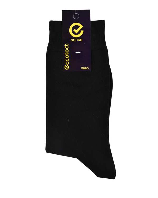 جوراب مردانه ساقدار مشکی اکوتکت Eccotect کد 111219 طرح لوزی