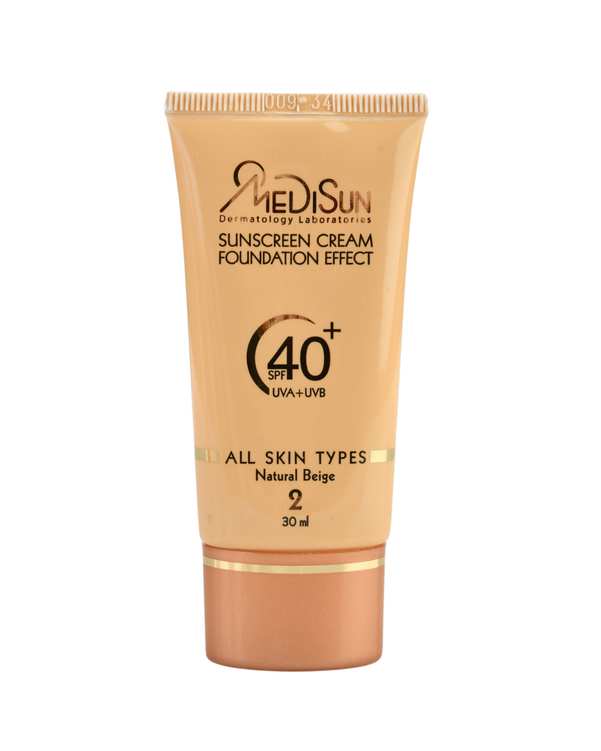 کرم ضد آفتاب پودری SPF40 مدیسان Medisun مناسب انواع پوست بژ طبیعی شماره 2