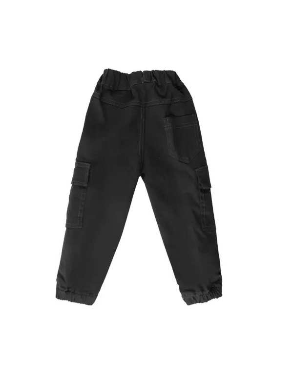 شلوار و شلوارک پسرانه شلوار پسرانه کتان مشکی مرینو Merino کد 1502 - تصویر 2