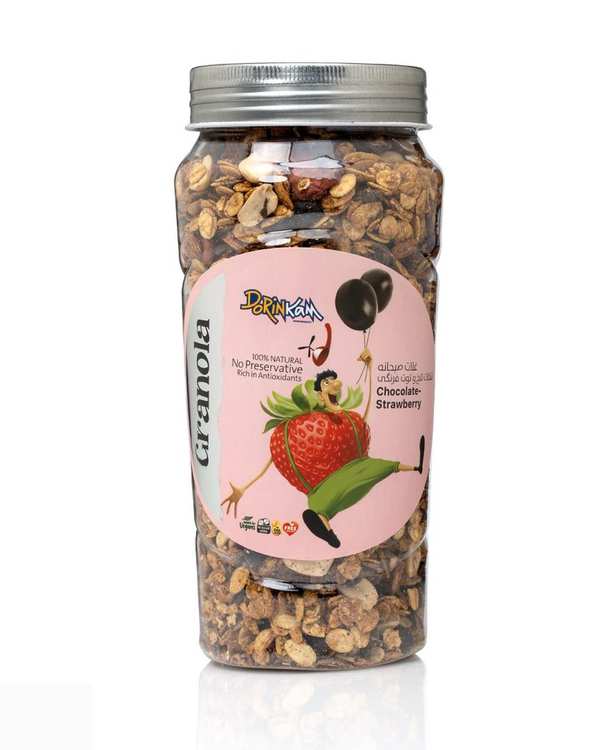 غلات صبحانه شکلات تلخ و توت فرنگی درین کام 350 گرم