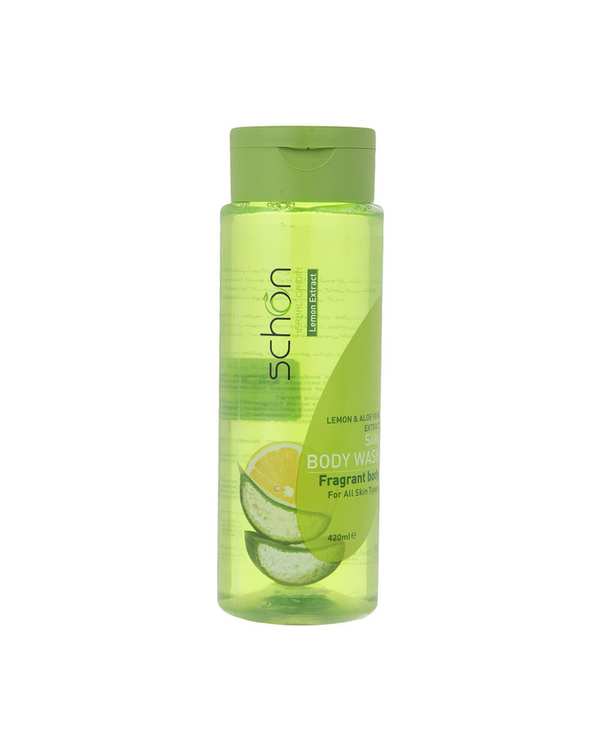 شامپو بدن لیمو و آلوئه ورا شون Schon مدل Aloevera and Lemon حجم 420ml