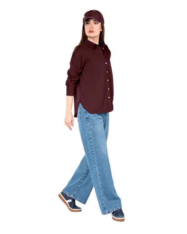 شومیز زرشکی تولیکا Tulika کد 33018 - تصویر 2