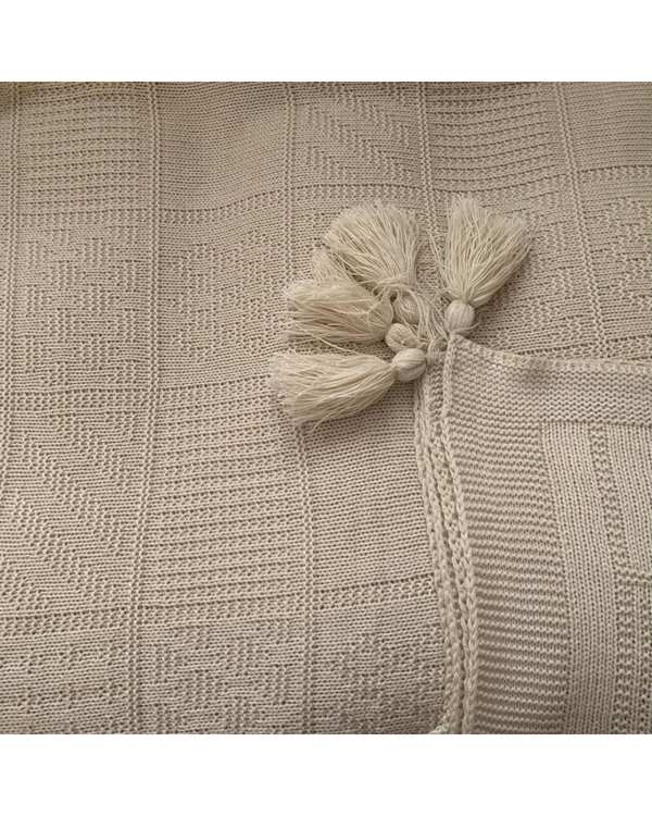 شال مبل کرم روشن کرک Kork مدل شطرنجی سایز 140×180 سانتی متر - تصویر 2