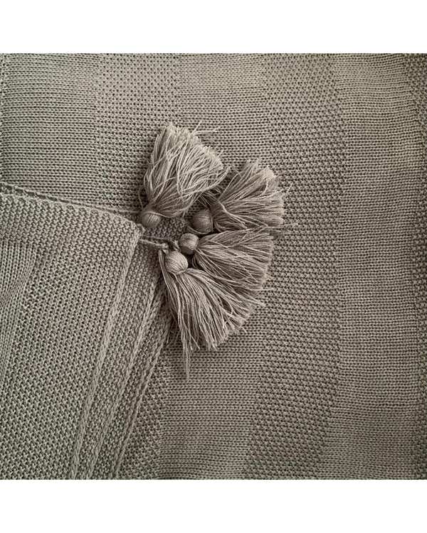 شال مبل راه راه طوسی تیره کرک Kork سایز 140×180 سانتی متر - تصویر 2
