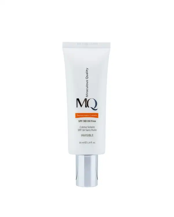 کرم ضد آفتاب بی رنگ SPF50 ام کیو MQ مناسب پوست چرب و مستعد جوش و آکنه حجم 55ml
