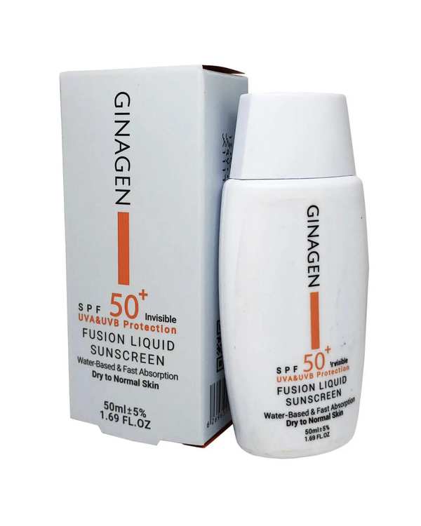 کرم ضد آفتاب بی رنگ ژیناژن Ginagen مدل Fusion Liquid مناسب پوست خشک و نرمال 50ml - تصویر 2