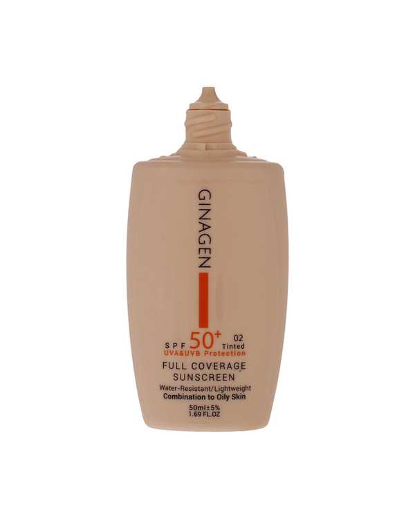کرم ضد آفتاب رنگی SPF50 ژیناژن مدل Full Coverage مناسب پوست چرب و مختلط بژ روشن شماره 01 حجم 50ml - تصویر 3