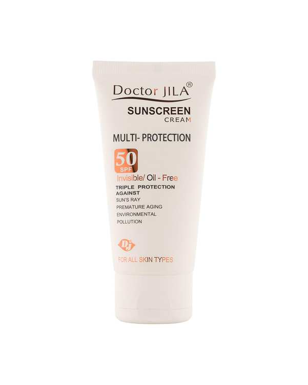 کرم ضد آفتاب SPF50 مولتی پروتکشن بی رنگ دکتر ژیلا Doctor Jila