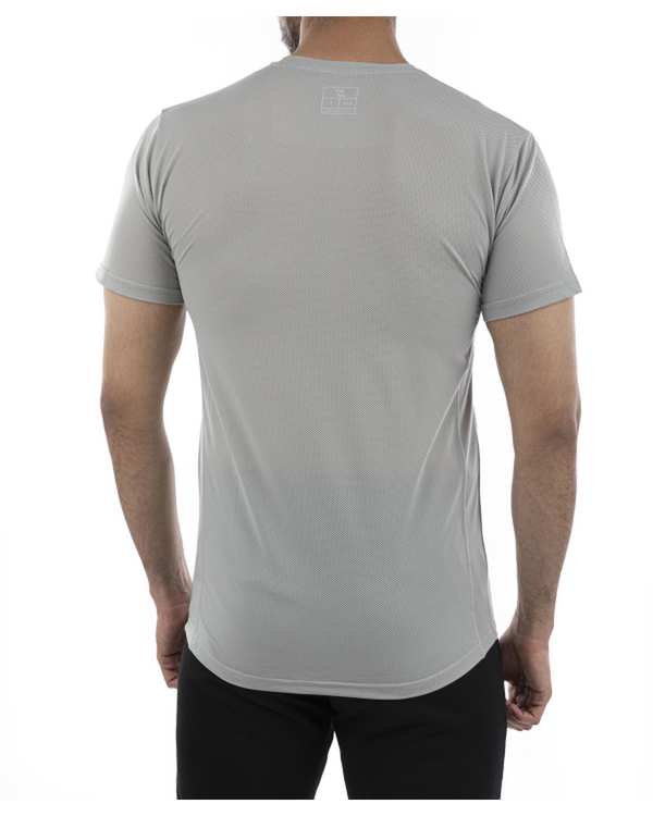 تی شرت ورزشی مردانه طوسی روشن اسپورتلند SportLand مدل FlexFit M کد 114659 - تصویر 3