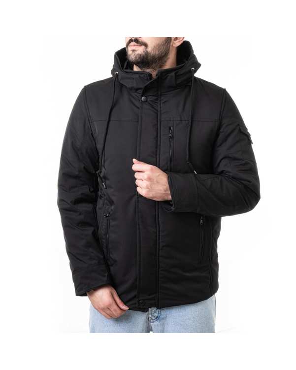 کاپشن مردانه مشکی والیانت استایل Valiant Style مدل سه قلاب کد K101303
