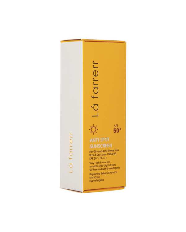 کرم ضد آفتاب و ضد لک بی رنگ SPF50 لافارر La Farrerr مناسب پوست چرب و مستعد آکنه حجم 40ml - تصویر 2