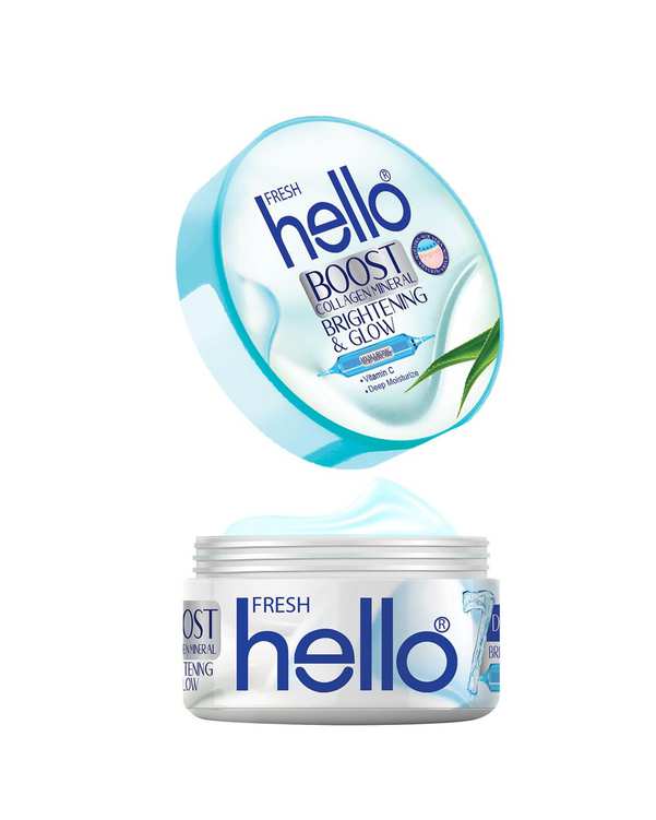 کرم کاسه ای مرطوب کننده دست و صورت هلو فرش Hello Fresh حاوی عصاره آلوئه ورا 240ml