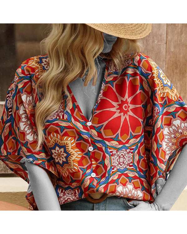 شومیز زنانه قرمز هومنیتی Whomanity مدل LC25127298-P320 - تصویر 2