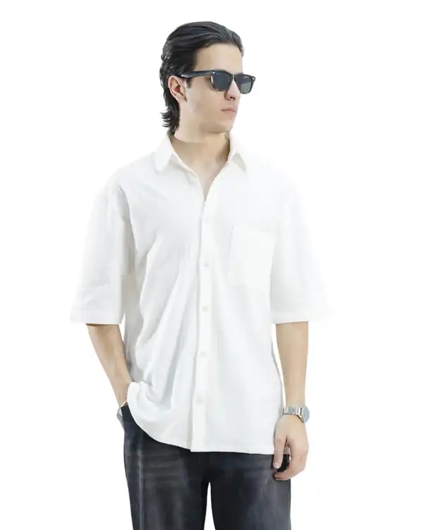 پیراهن مردانه سفید نفیر ور Nafir Wear مدل پراگ کد 1237303