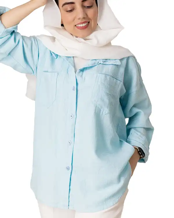 شومیز زنانه آبی آسمانی آماهی Amahi کد AA343