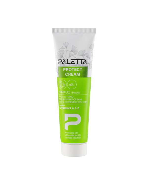 کرم مرطوب کننده دست و صورت تیوپی پالتا Paletta مدل Ginkgo مناسب پوست خشک و خیلی خشک حجم 100ml