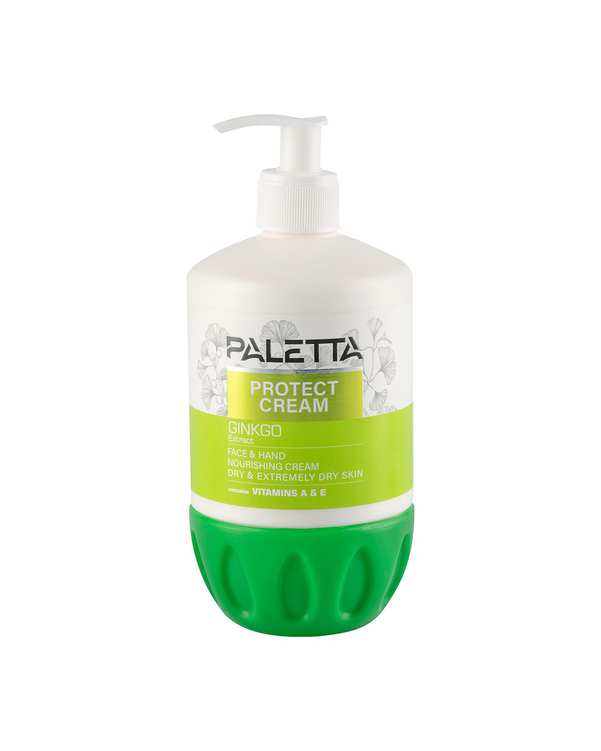 کرم مرطوب کننده دست و صورت پالتا Paletta مدل Ginkgo مناسب پوست خشک و خیلی خشک حجم 500ml