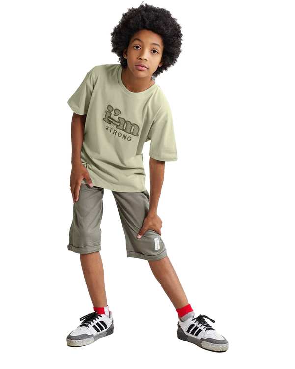 ست تی شرت و شلوارک پسرانه سبز الیزا کیدز Eliza Kids کد 510 مدل I am