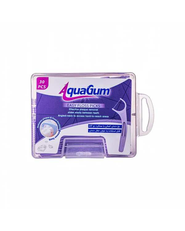 نخ دندان کمانی دو کاره آکواگام Aquagum بسته 30 عددی