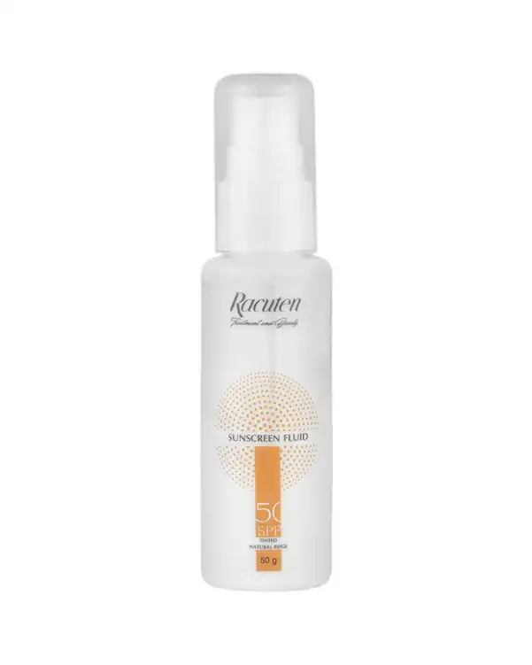 فلوئید ضد آفتاب SPF50 آبرسان راکوتن Racuten رنگ بژ طبیعی