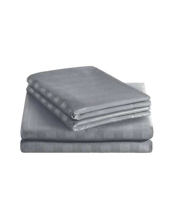 نیم ست ملحفه هتلی دو نفره سه تکه طوسی پرارین Pararin سایز 180