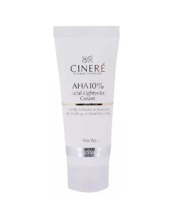 کرم لایه بردار AHA 10% سینره Cinere مناسب برای انواع پوست حجم 40ml