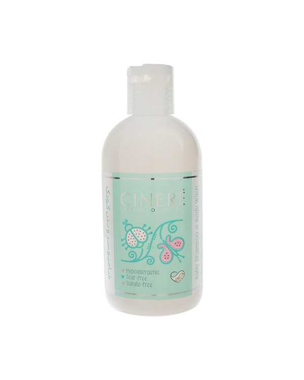 شامپو مو و بدن نوزاد سینره Cinere حاوی عصاره آلوئه ورا 250ml