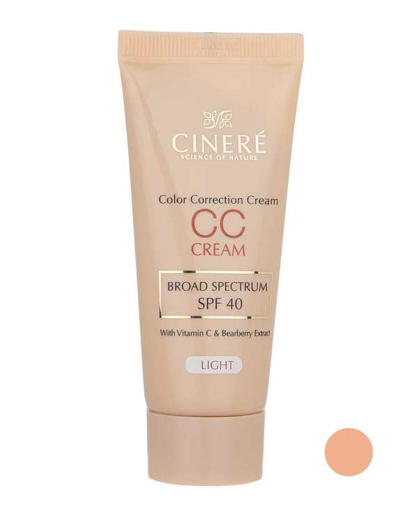 سی سی کرم SPF40 سینره Cinere رنگ روشن حجم 40ml