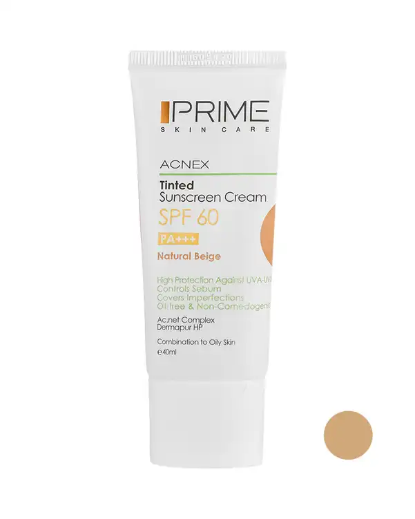 کرم ضد آفتاب رنگی SPF60 پرایم Prime بژ طبیعی
