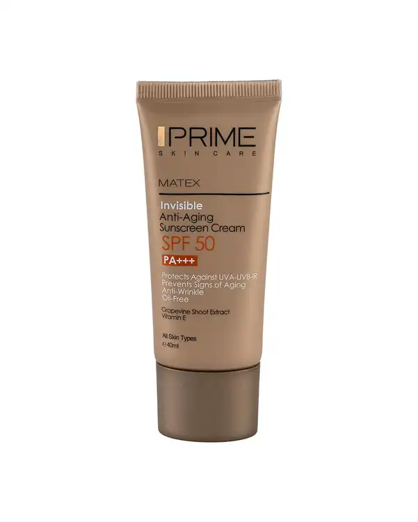 کرم ضد آفتاب بی رنگ SPF50 جوان کننده پرایم Prime حجم 40ml