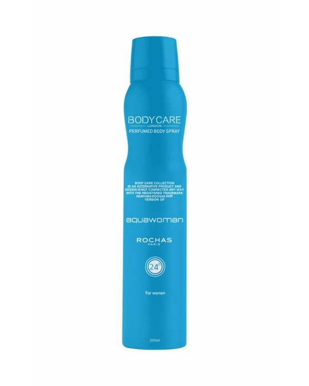 اسپری خوشبو کننده بدن زنانه بادی کر Body Care رایحه اکوا روچاس Rochas Aquawoman حجم 200ml