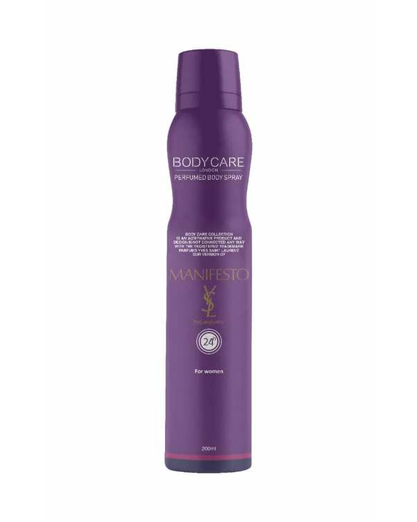 اسپری خوشبو کننده بدن زنانه بادی کر Body Care رایحه Yves Saint Laurent Manifesto حجم 200ml
