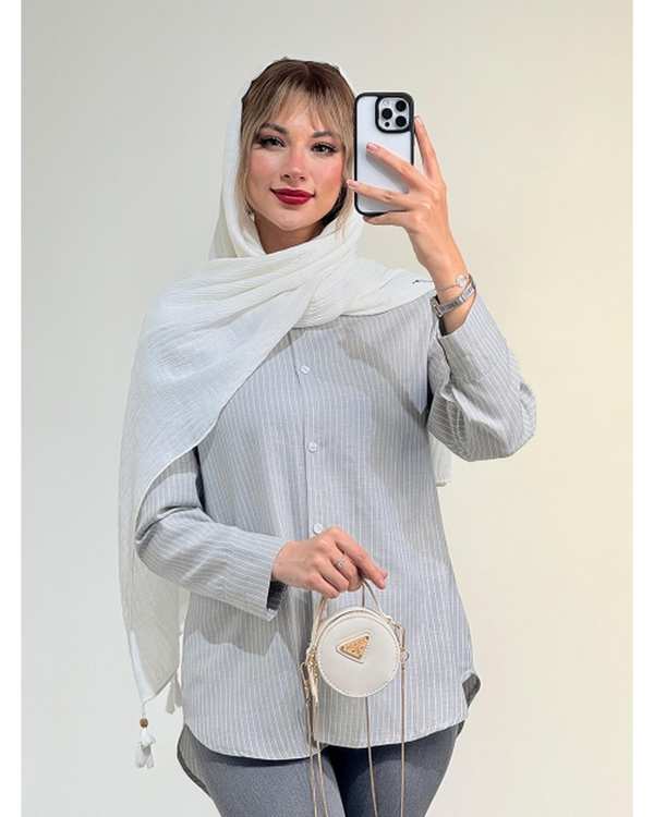 شومیز زنانه راه راه کد 18985 - تصویر 4