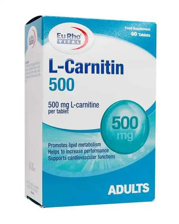 قرص ال کارنیتین 500 میلی گرم یوروویتال بسته 60 عددی