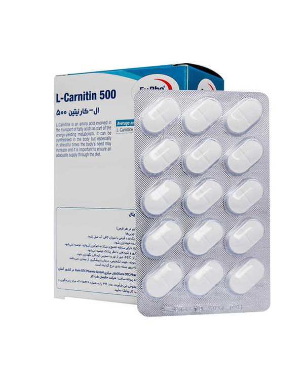 قرص ال کارنیتین 500 میلی گرم یوروویتال بسته 60 عددی - تصویر 3