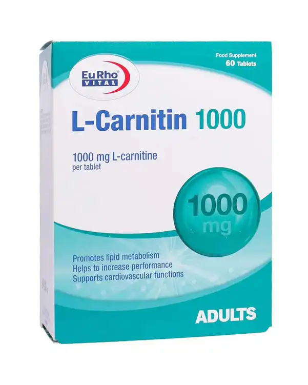 قرص ال کارنیتین 1000 میلی گرمی یوروویتال بسته 60 عددی