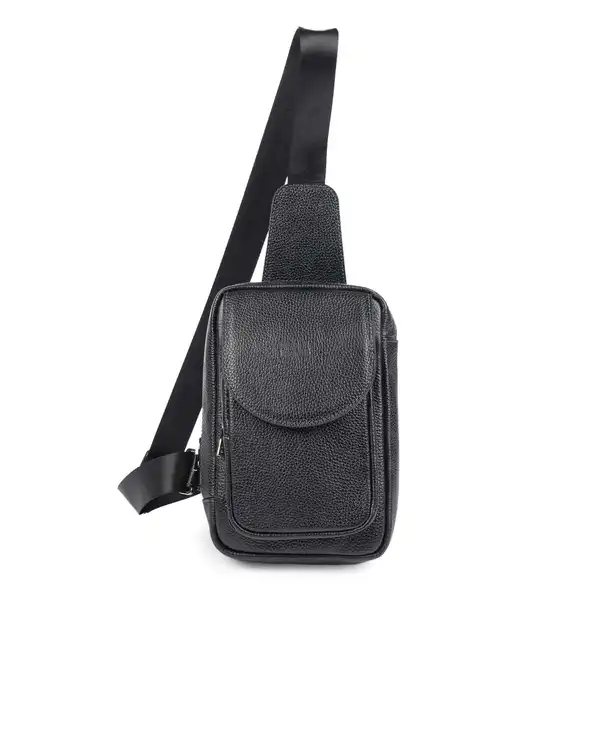 کیف چرم بادی بگ مردانه مشکی بیسراک Bisrak مدل NimKoole-F99