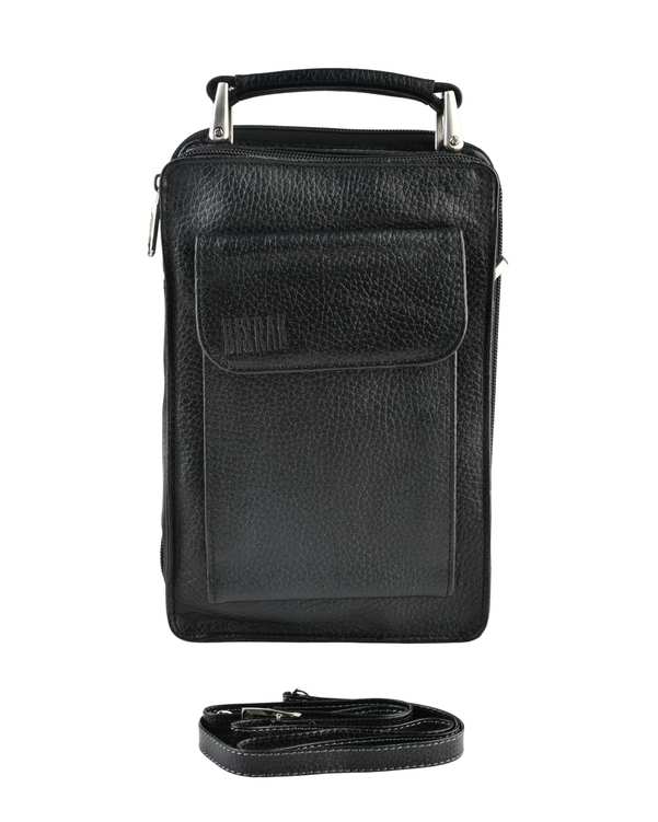 کیف چرم کراس بادی مردانه مشکی بیسراک Bisrak مدل C-D6-F-99