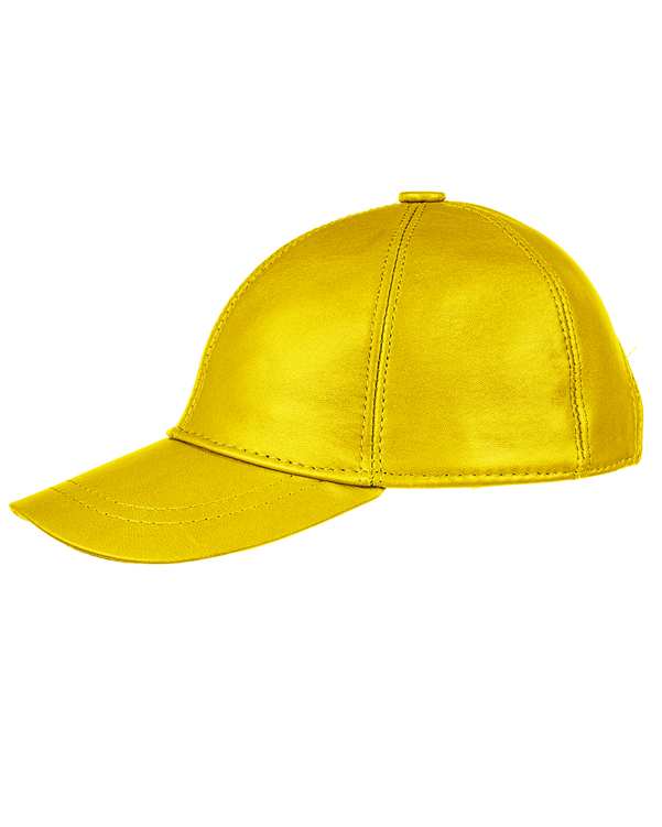 کلاه کپ چرم طبیعی زرد بیسراک Bisrak مدل HL-101N-16