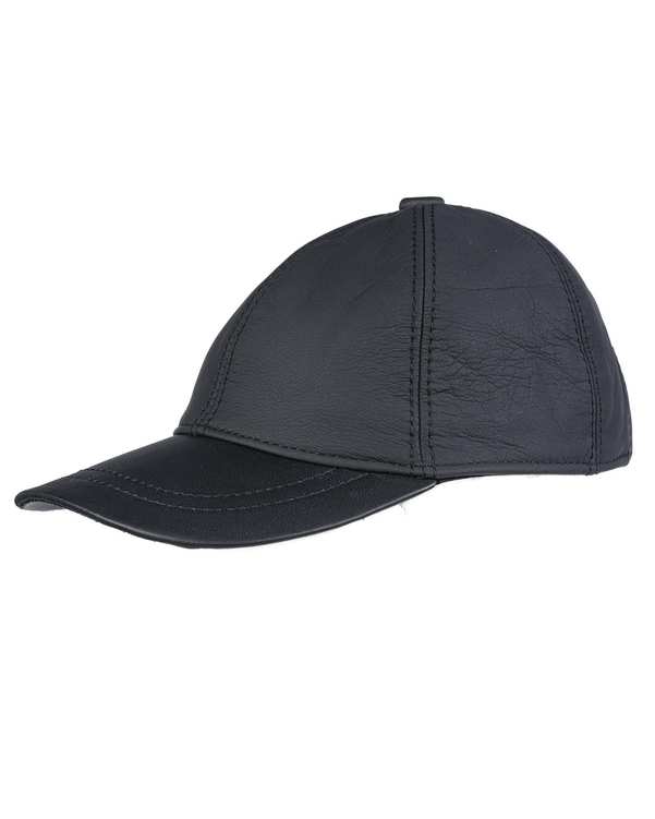 کلاه کپ چرم طبیعی زغالی تیره بیسراک Bisrak مدل HL-101N-130