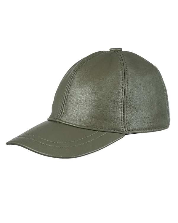 کلاه کپ چرم طبیعی سبز بیسراک Bisrak مدل HL-101N-48