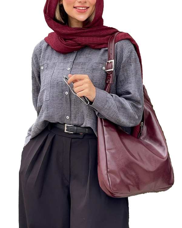 شومیز زنانه طوسی کد 18672 طرح صوفیا