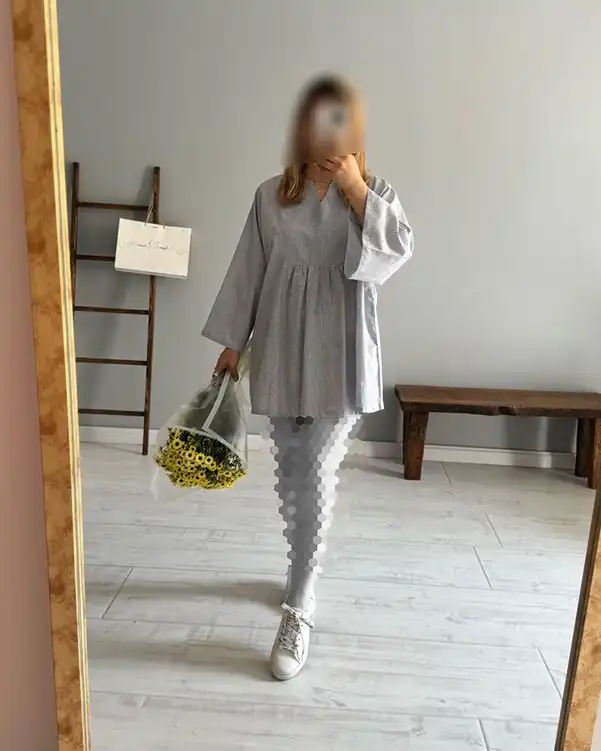 تونیک زنانه آبی نگار ندایی Negar Nedaei مدل Raha